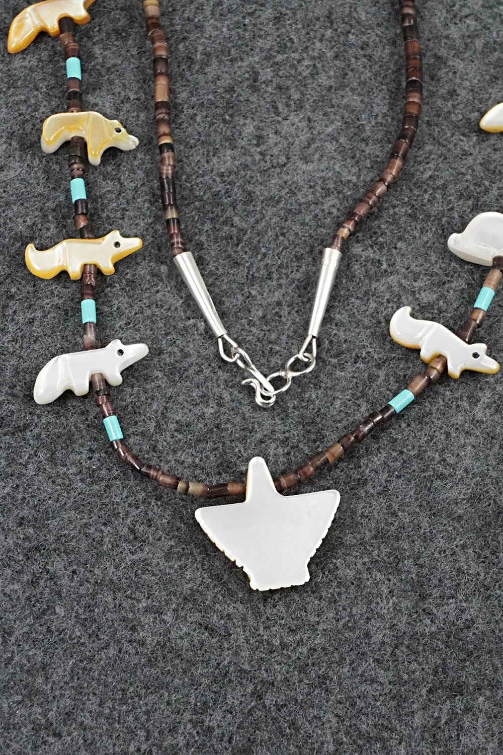 Multi-Stone Fetish Carving & Sterling Silver Necklace - Hector Goodluck - Image 8