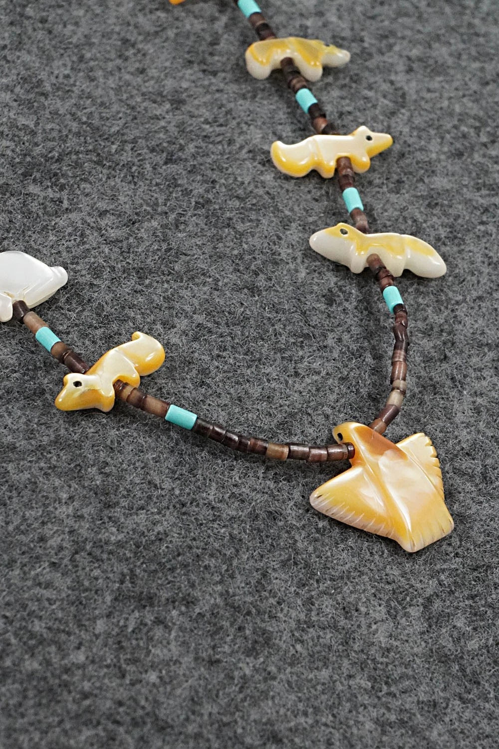 Multi-Stone Fetish Carving & Sterling Silver Necklace - Hector Goodluck - Image 9