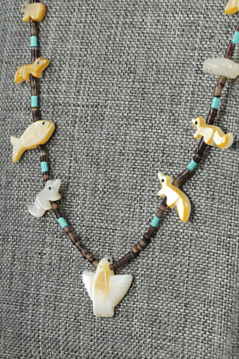 Multi-Stone Fetish Carving & Sterling Silver Necklace - Hector Goodluck - Image 7