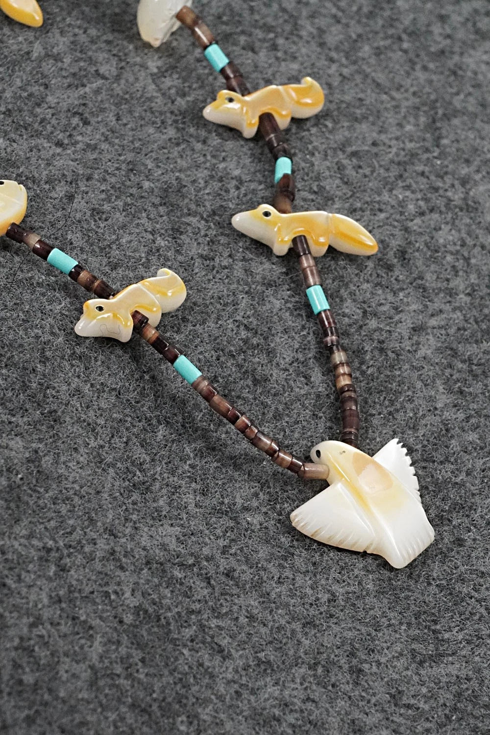 Multi-Stone Fetish Carving & Sterling Silver Necklace - Hector Goodluck - Image 9