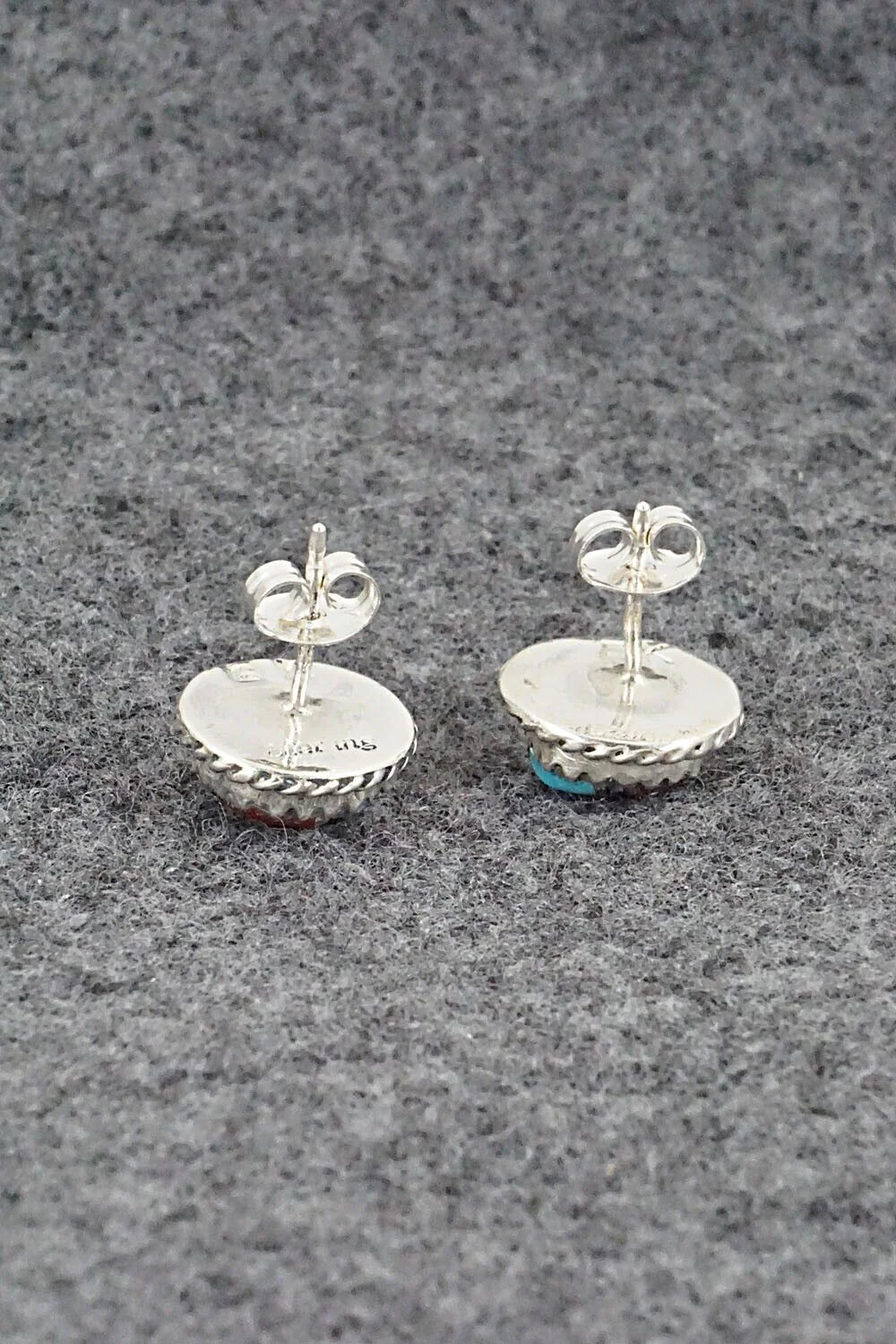 Multi Stone Inlay & Sterling Silver Earrings - Elvira Kiyite - Image 7