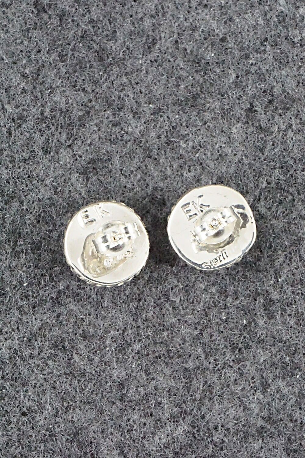 Multi Stone Inlay & Sterling Silver Earrings - Elvira Kiyite - Image 6