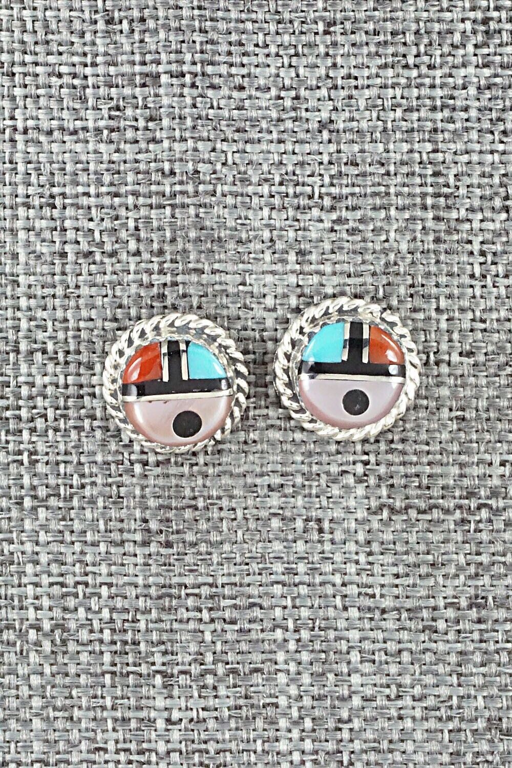 Multi Stone Inlay & Sterling Silver Earrings - Elvira Kiyite - Image 7