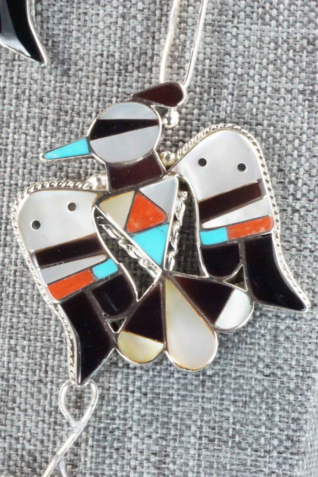 Multi Stone & Sterling Silver Inlay Jewelry Set - Bobby Shack - Image 4