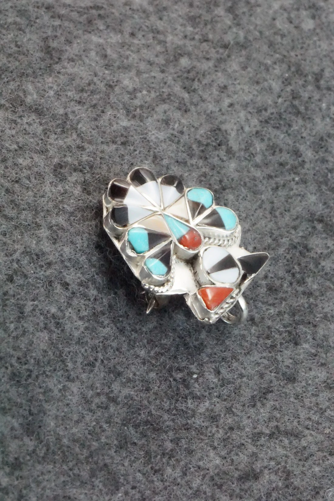 Multi Stone & Sterling Silver Inlay Pendant / Pin - Alva Nastacio - Image 3