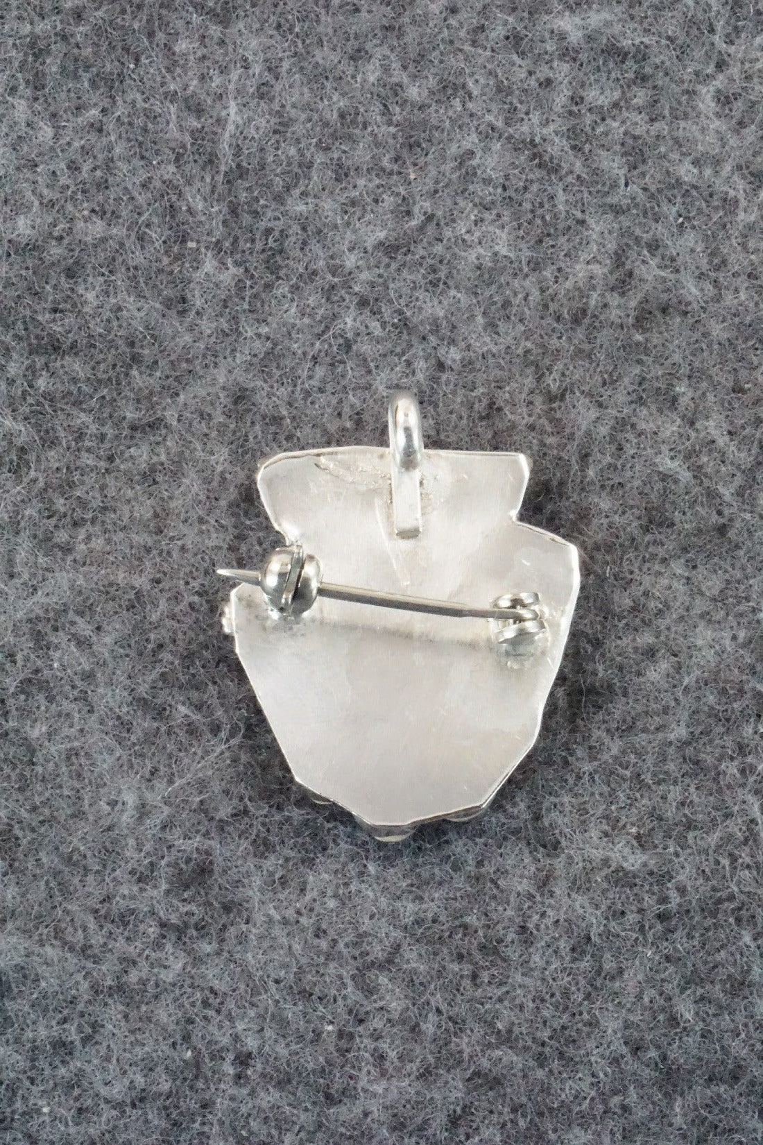 Multi Stone & Sterling Silver Inlay Pendant / Pin - Alva Nastacio - Image 6