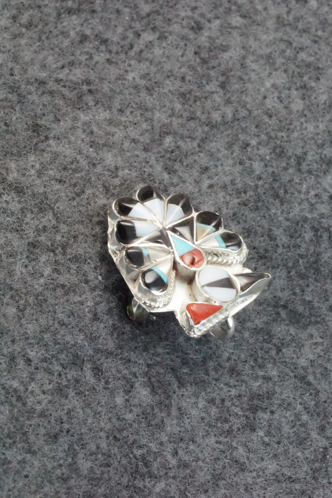 Multi Stone & Sterling Silver Inlay Pendant / Pin - Alva Nastacio - Image 3
