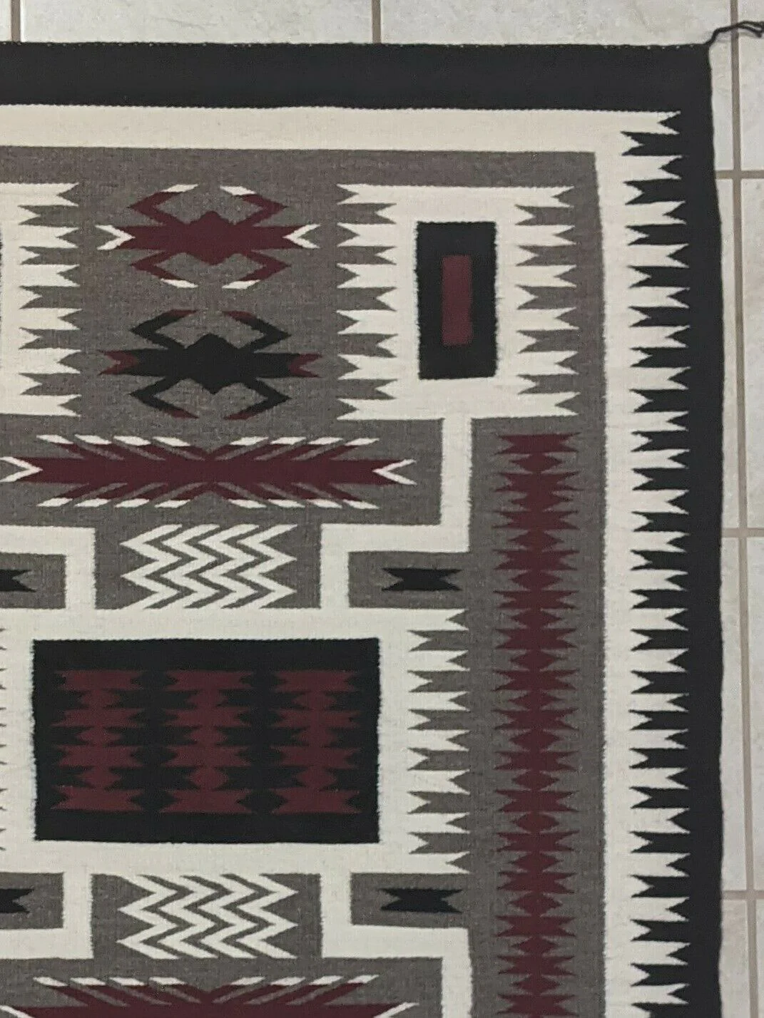 Navajo Handwoven Rug - 46.5in x 34in - Effie William - Image 3