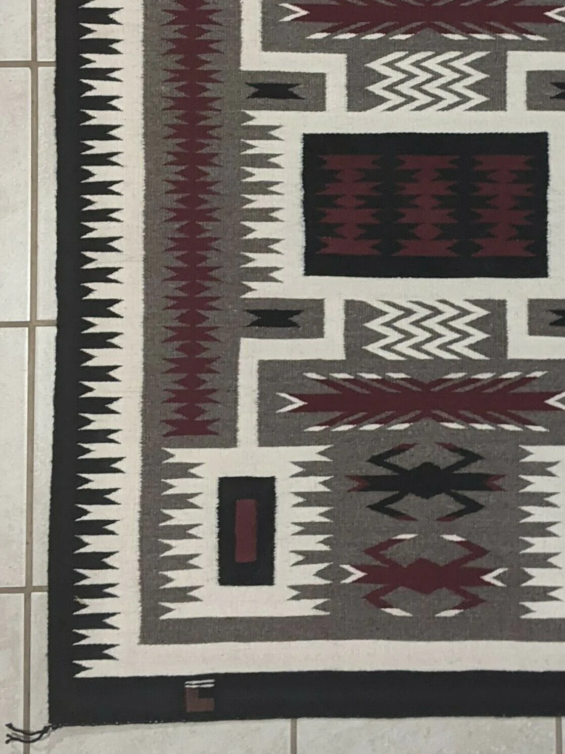 Navajo Handwoven Rug - 46.5in x 34in - Effie William - Image 4