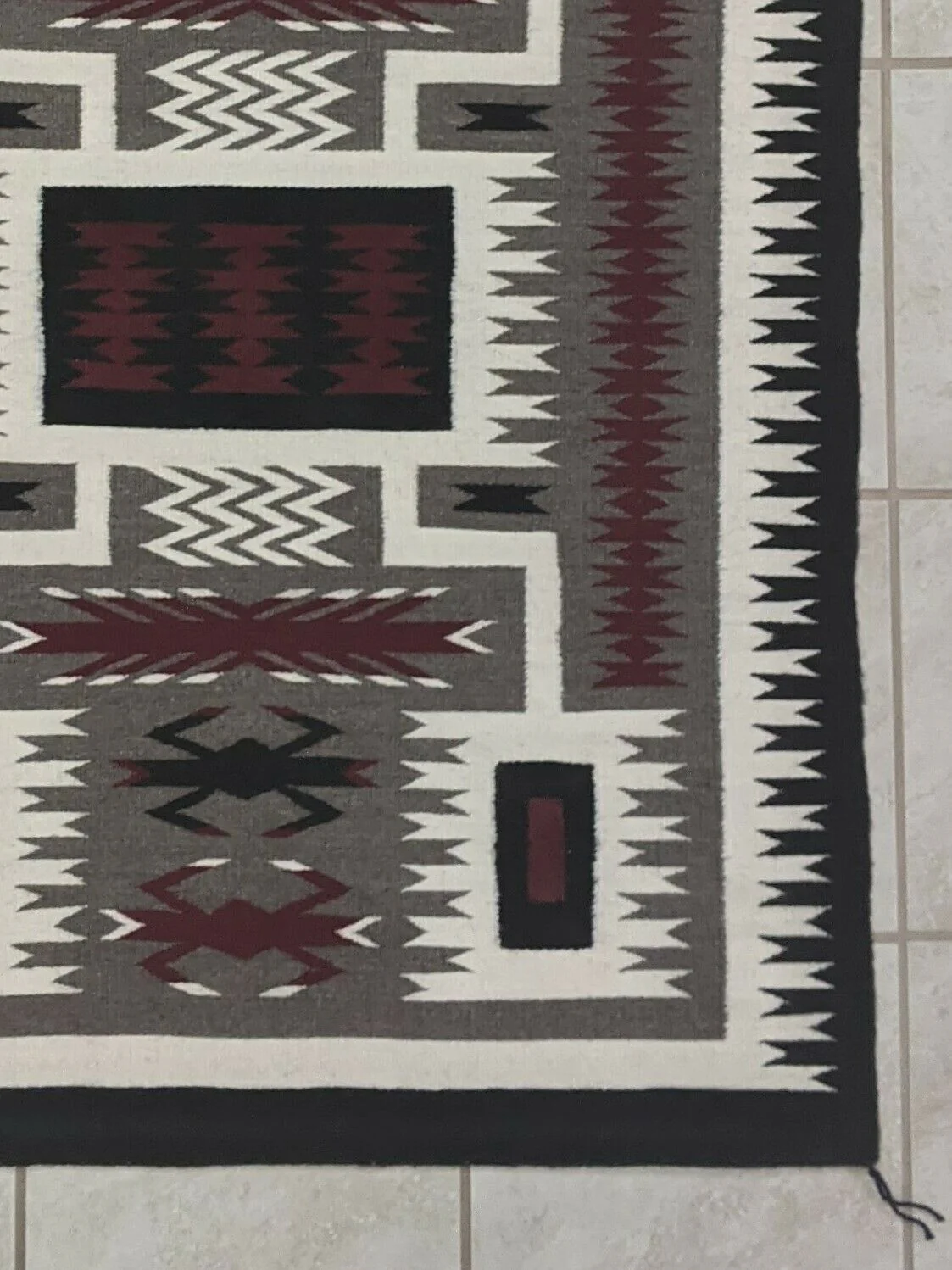 Navajo Handwoven Rug - 46.5in x 34in - Effie William - Image 5