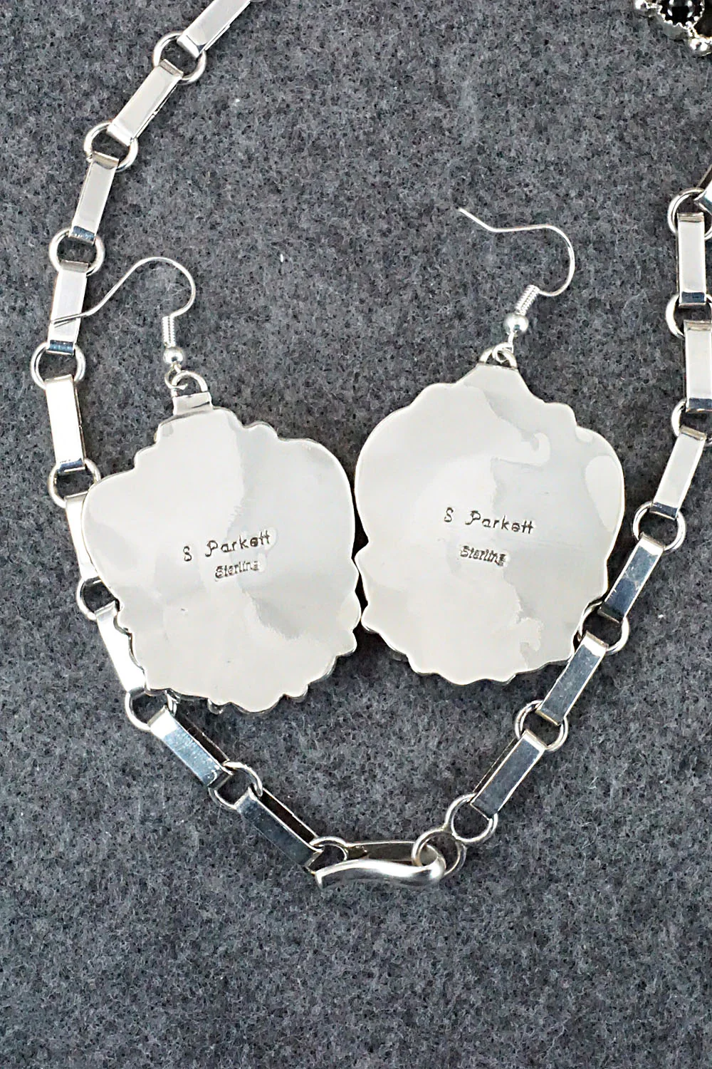 Onyx & Sterling Silver Necklace & Earrings Set - Sandra Parkett - Image 11