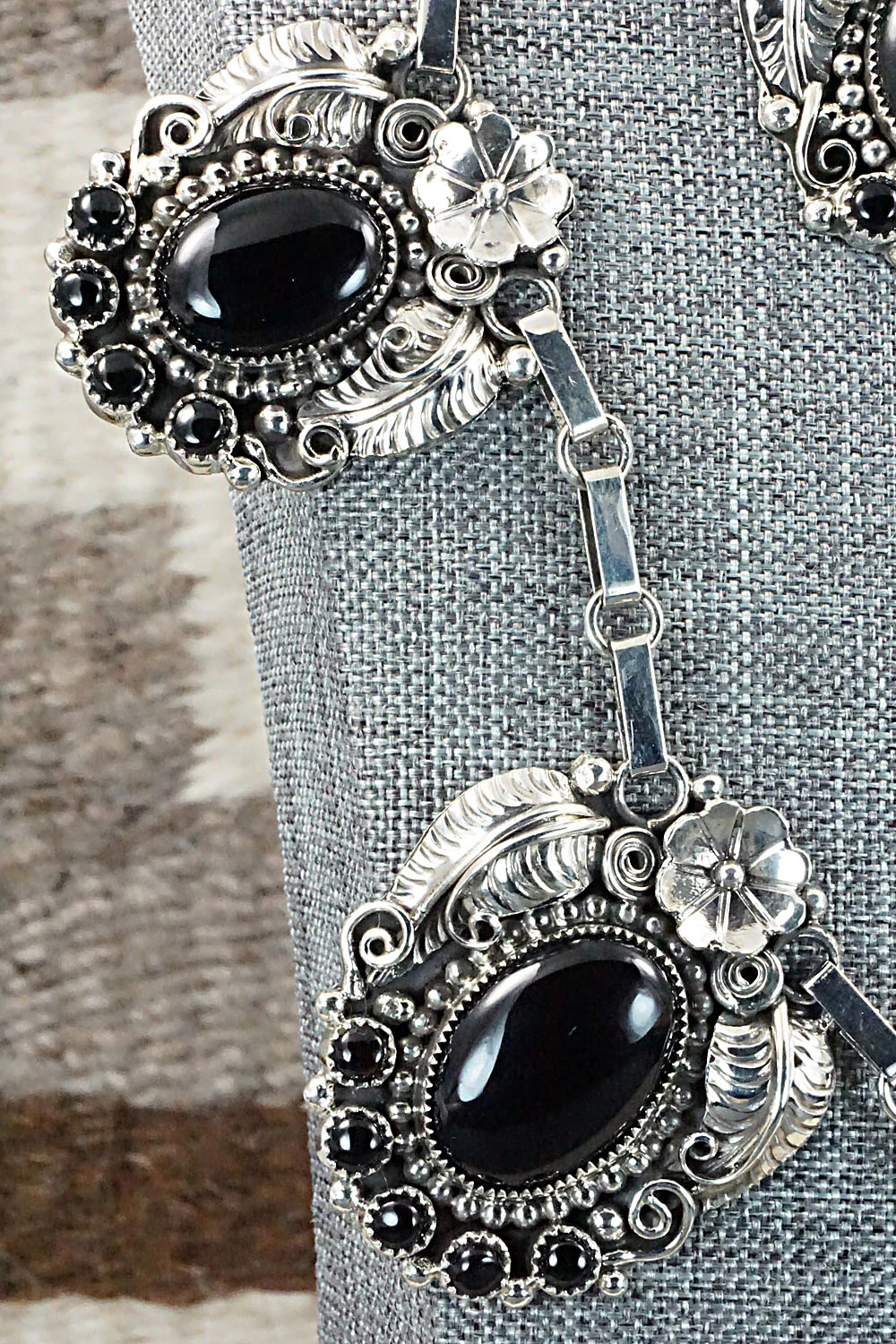 Onyx & Sterling Silver Necklace & Earrings Set - Sandra Parkett - Image 4