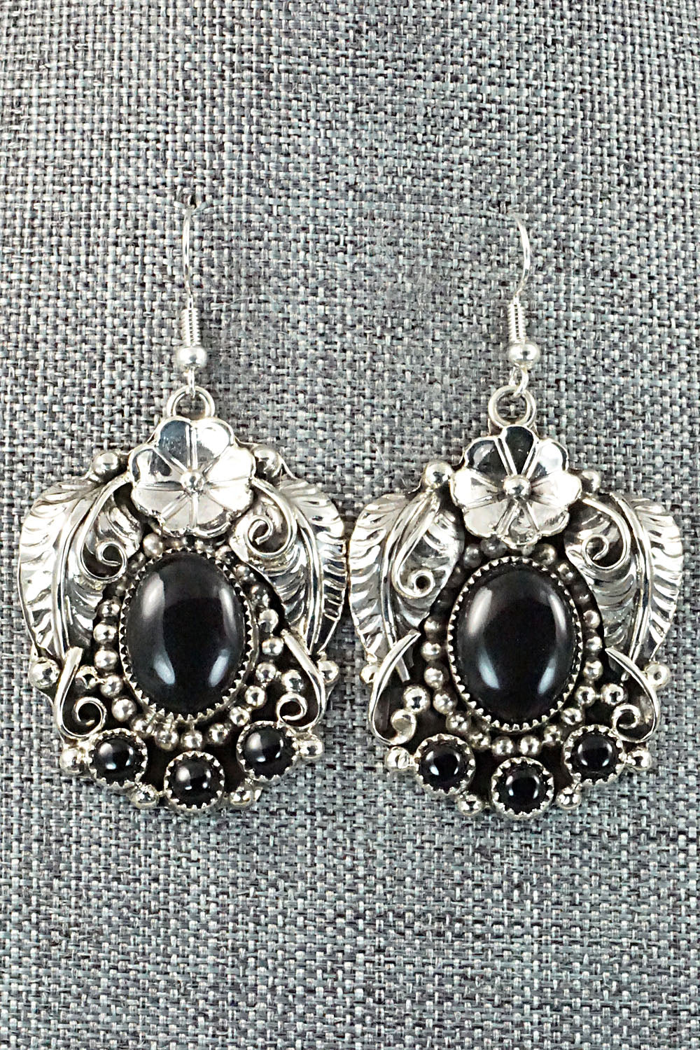 Onyx & Sterling Silver Necklace & Earrings Set - Sandra Parkett - Image 7