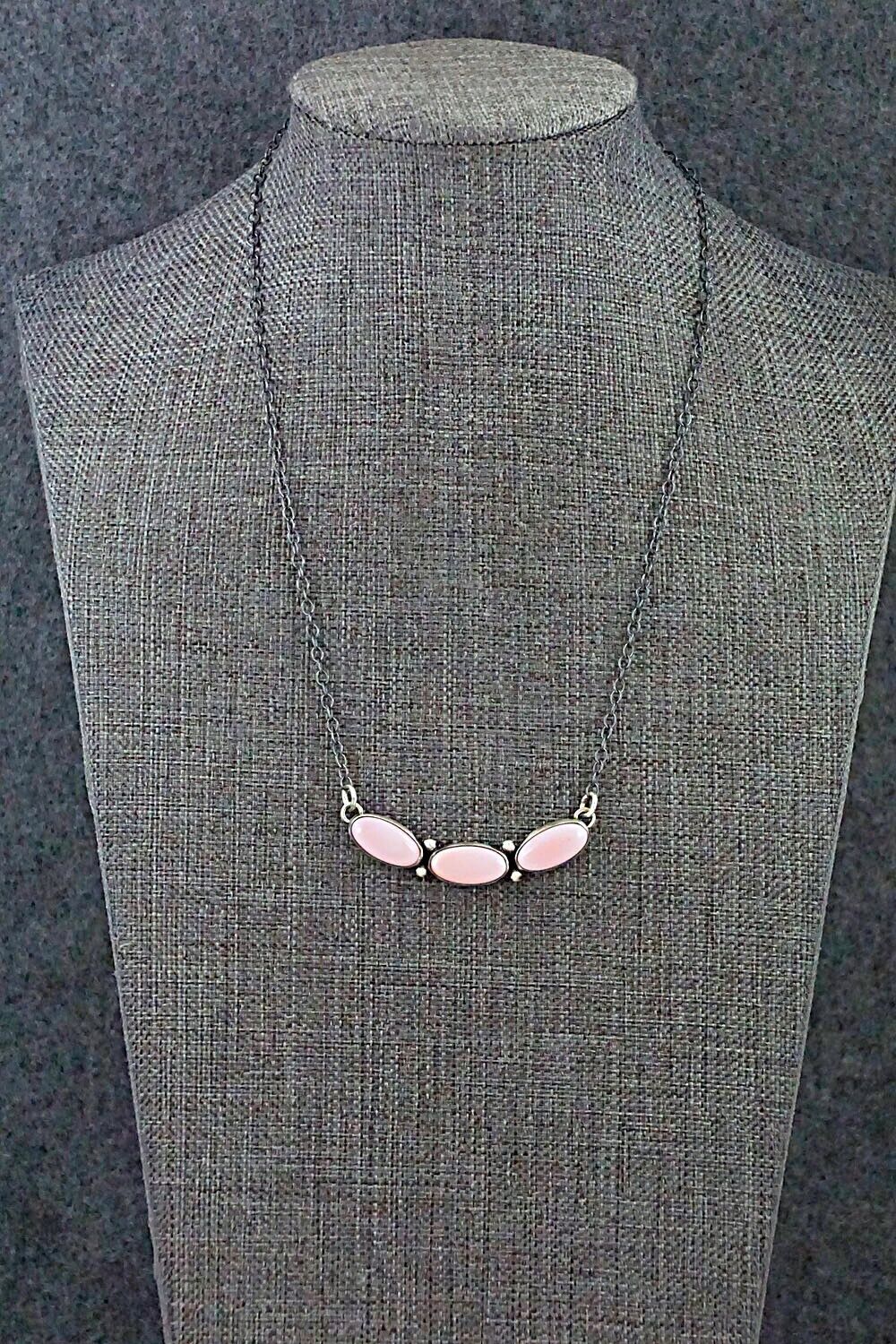 Pink Conch Shell & Sterling Silver Necklace - Loretta Delgarito - Image 4