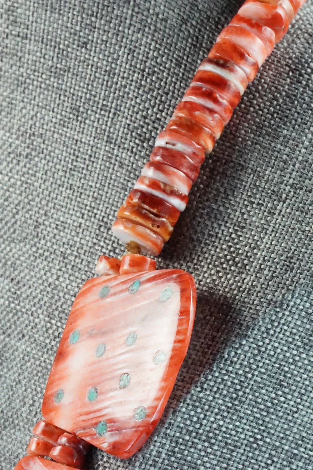 Spiny Oyster and Turquoise Necklace - Joe Garcia - Image 7