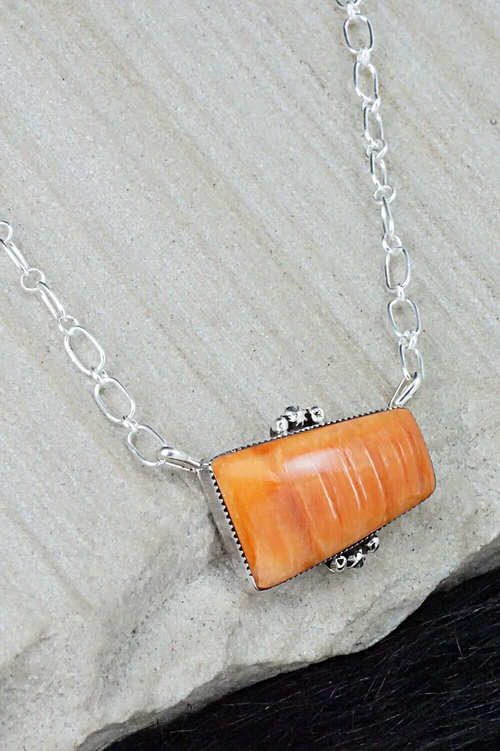 Spiny Oyster & Sterling Silver Necklace - Sheena Jack - Image 6