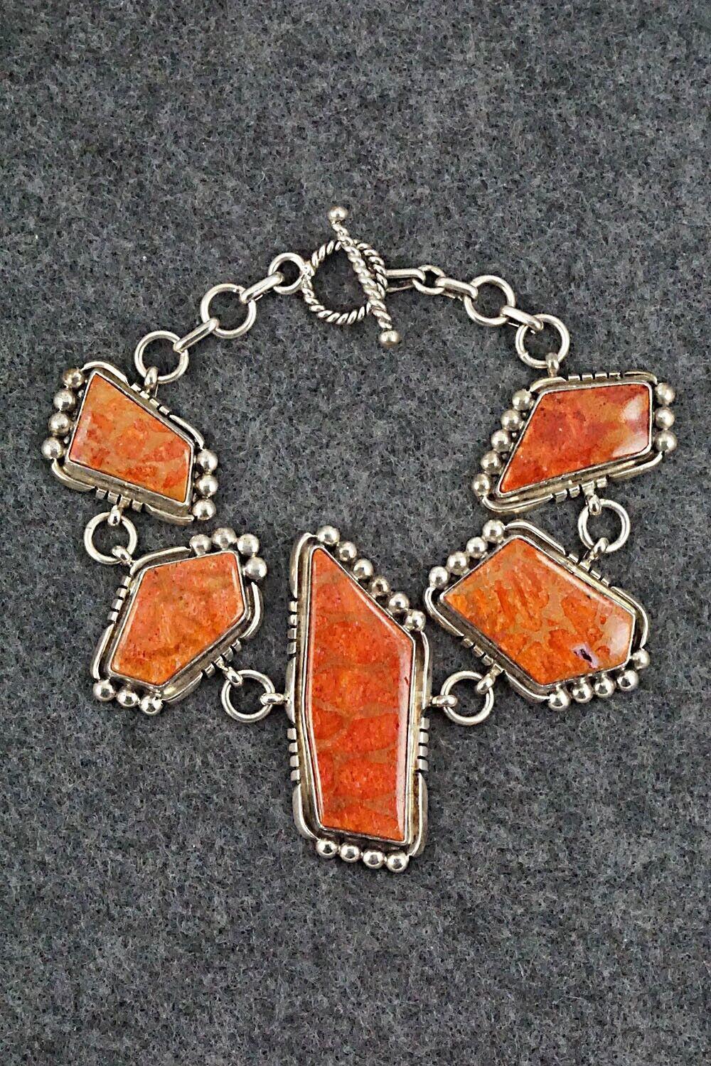 Sponge Coral & Sterling Silver Necklace Set - Oliver Smith - Image 3