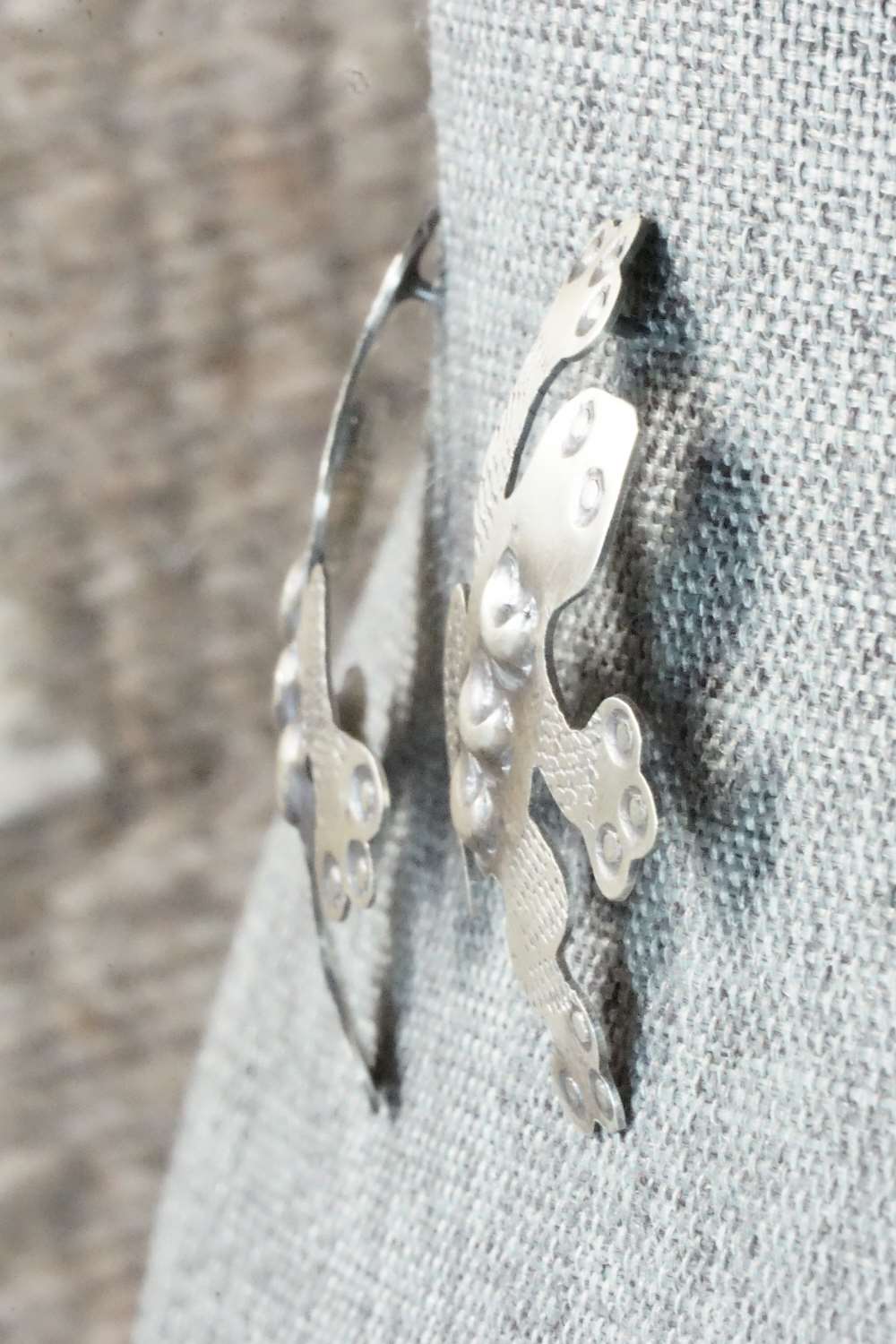 Sterling Silver Earrings - Tim Yazzie - Image 3