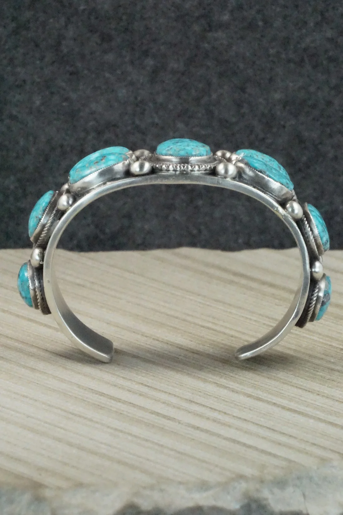 Turquoise and Sterling Silver Bracelet - Calvin Martinez - Image 9