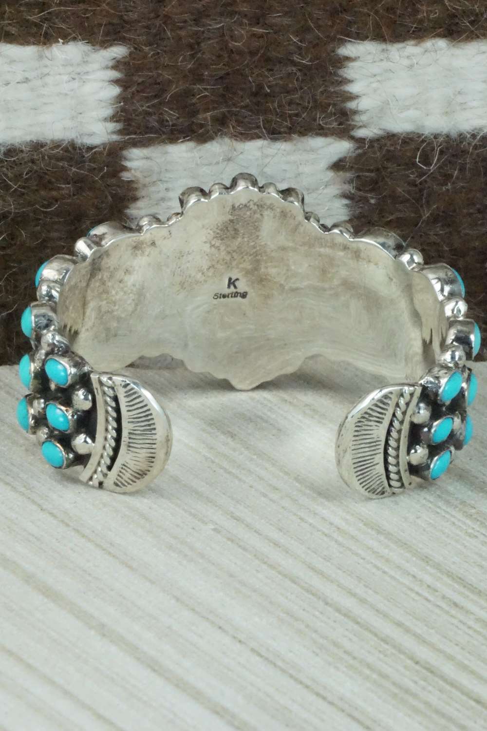 Turquoise and Sterling Silver Bracelet - Kenneth Jones - Image 12