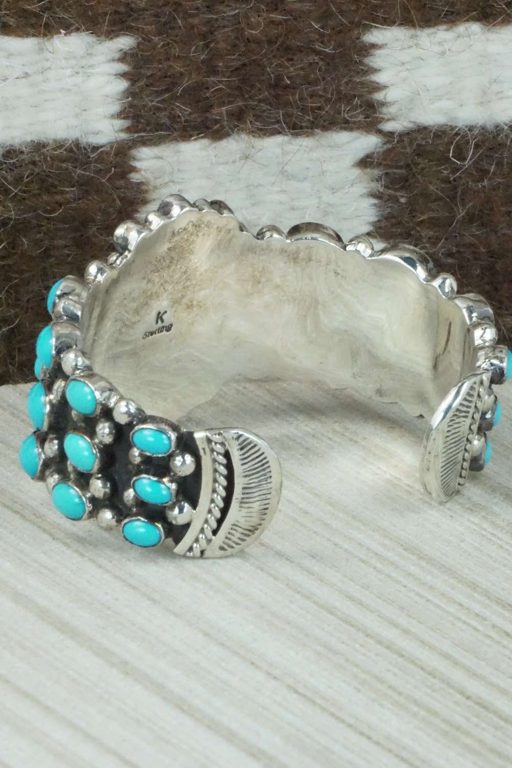Turquoise and Sterling Silver Bracelet - Kenneth Jones - Image 6