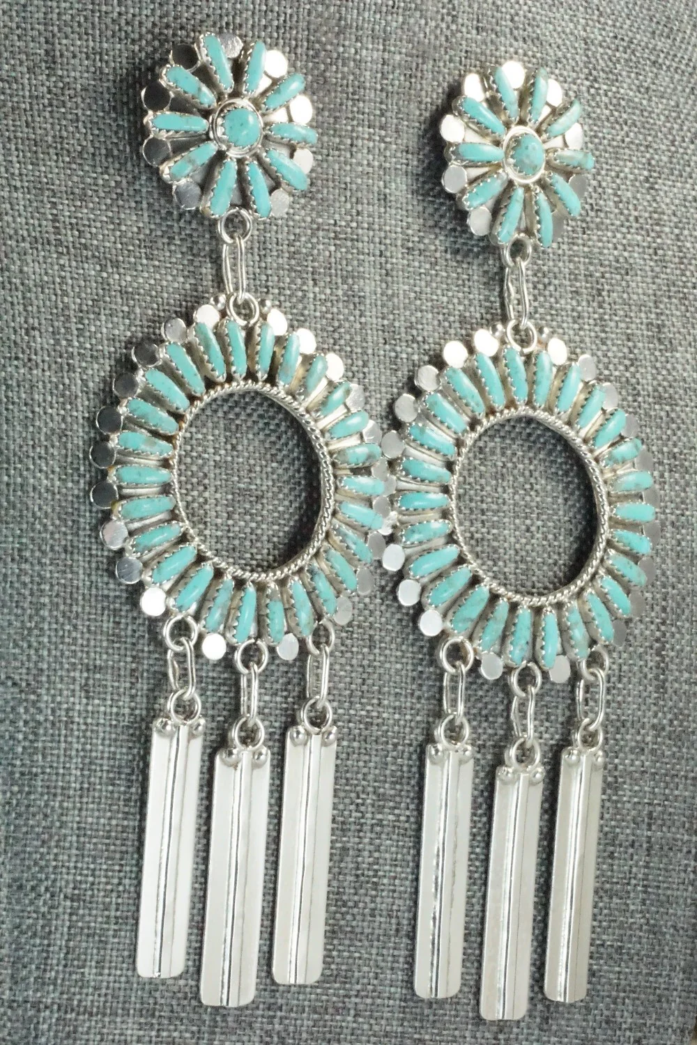 Turquoise and Sterling Silver Earrings - Virginia Byjoe - Image 3