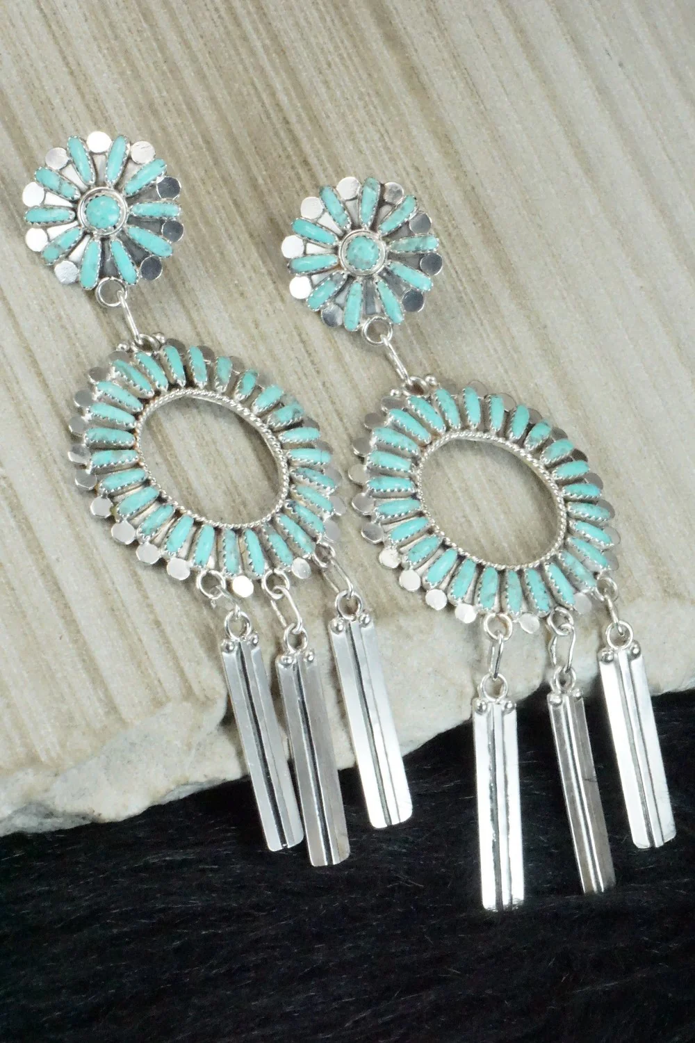 Turquoise and Sterling Silver Earrings - Virginia Byjoe - Image 5