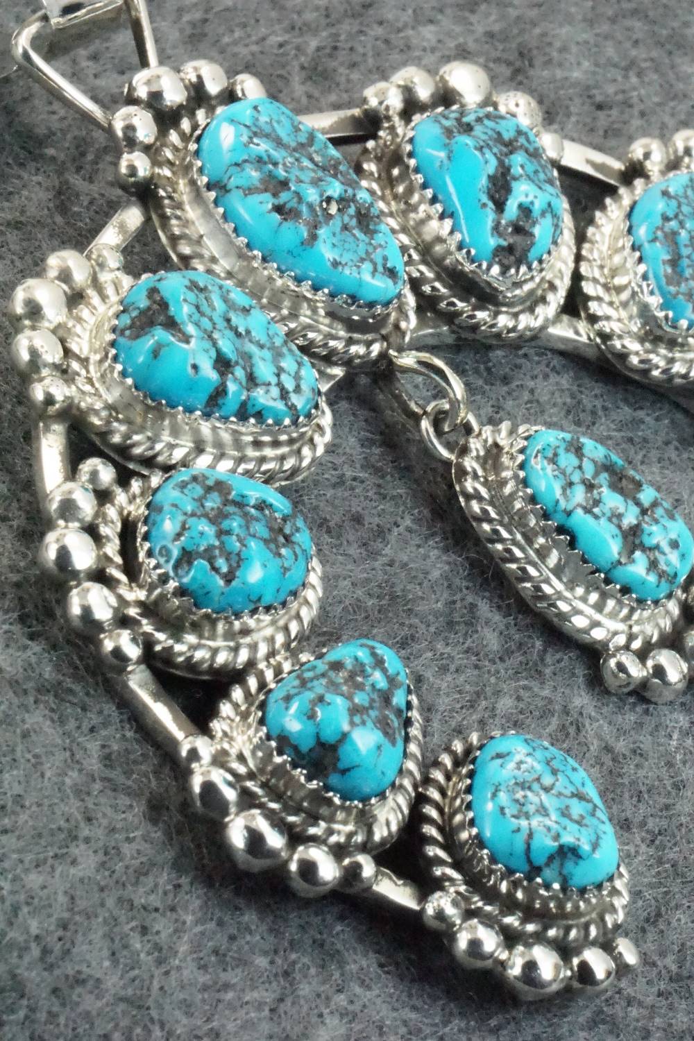 Turquoise and Sterling Silver Naja Pendant - Vernon Johnson - Image 3