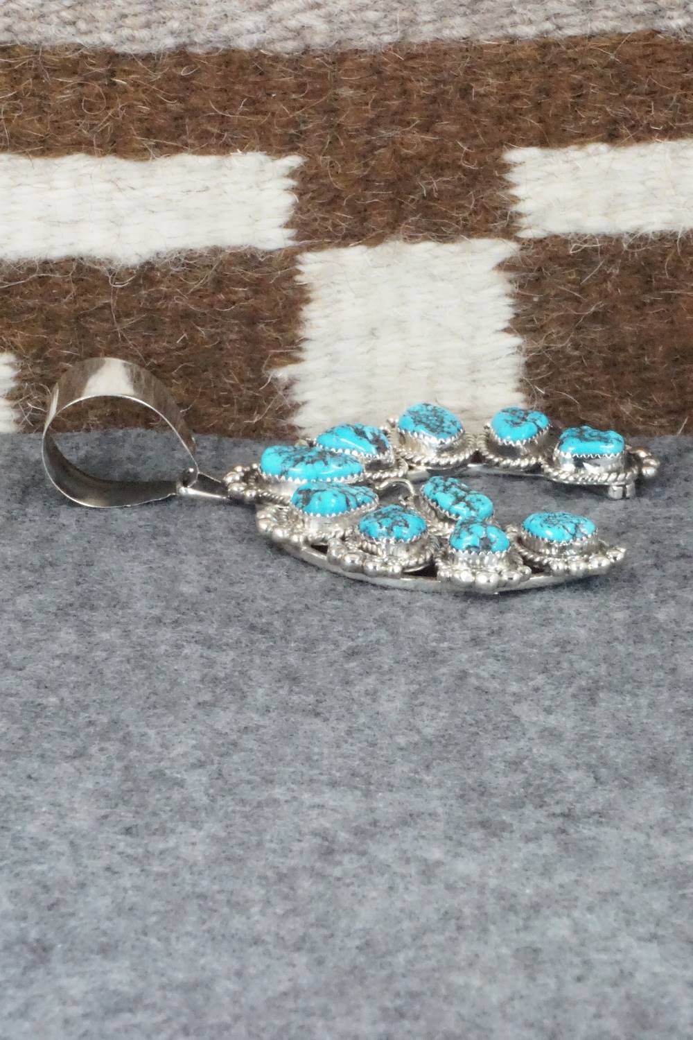 Turquoise and Sterling Silver Naja Pendant - Vernon Johnson - Image 5