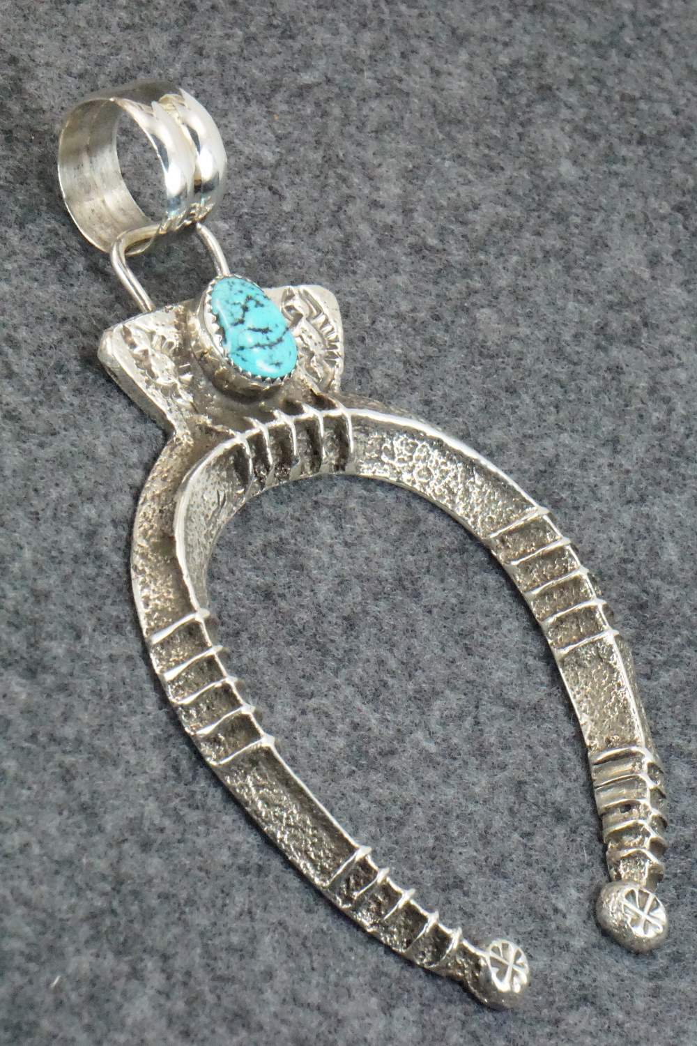 Turquoise and Sterling Silver Pendant - Delbert Arviso - Image 3