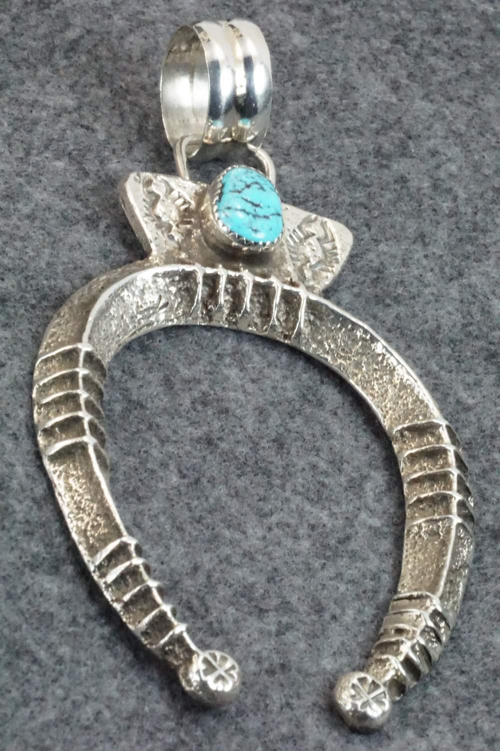 Turquoise and Sterling Silver Pendant - Delbert Arviso - Image 4