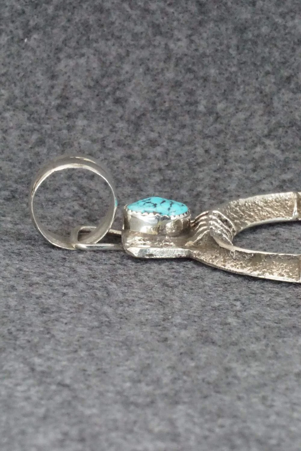 Turquoise and Sterling Silver Pendant - Delbert Arviso - Image 5