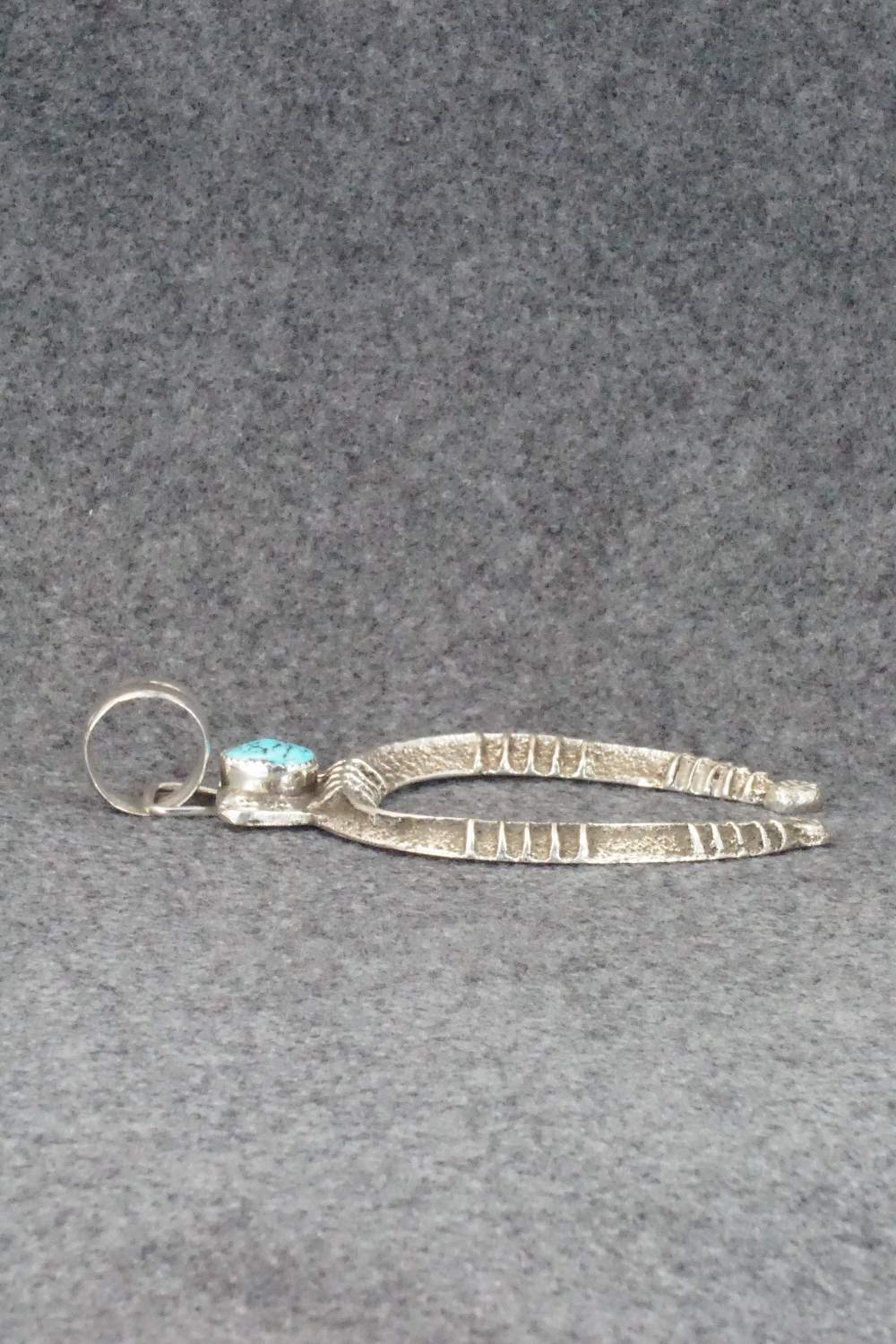 Turquoise and Sterling Silver Pendant - Delbert Arviso - Image 6