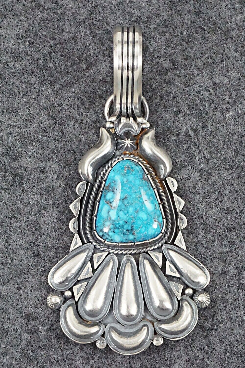 Turquoise and Sterling Silver Pendant - Derrick Gordon - Image 10