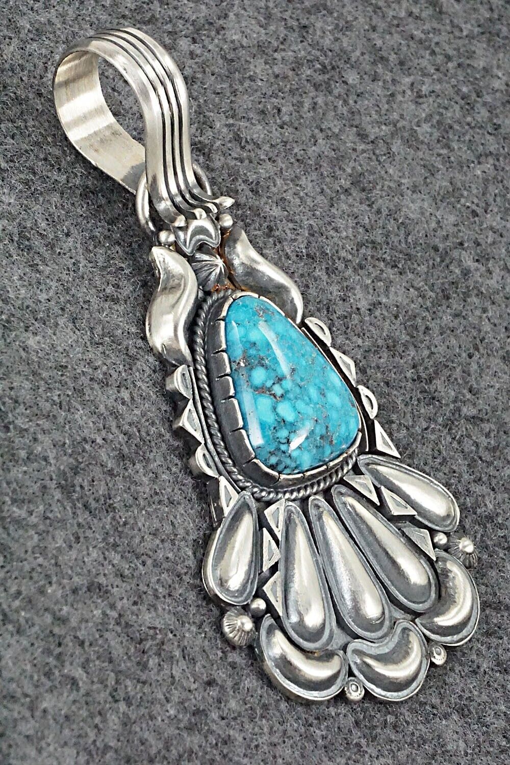 Turquoise and Sterling Silver Pendant - Derrick Gordon - Image 5