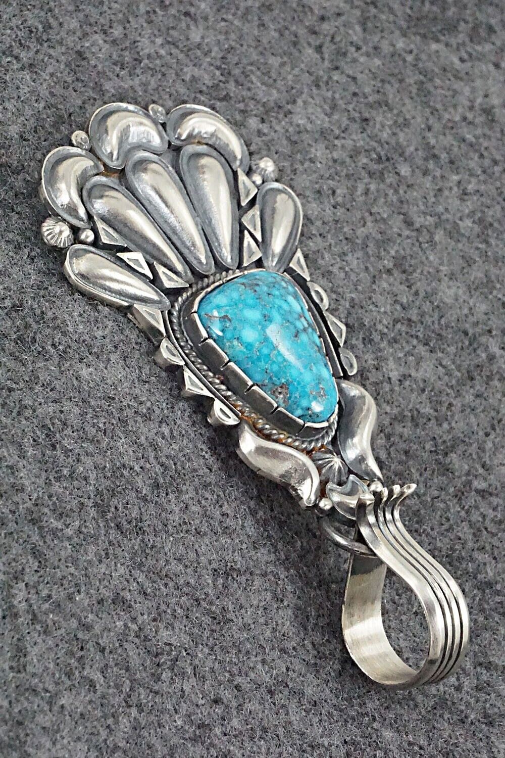 Turquoise and Sterling Silver Pendant - Derrick Gordon - Image 6