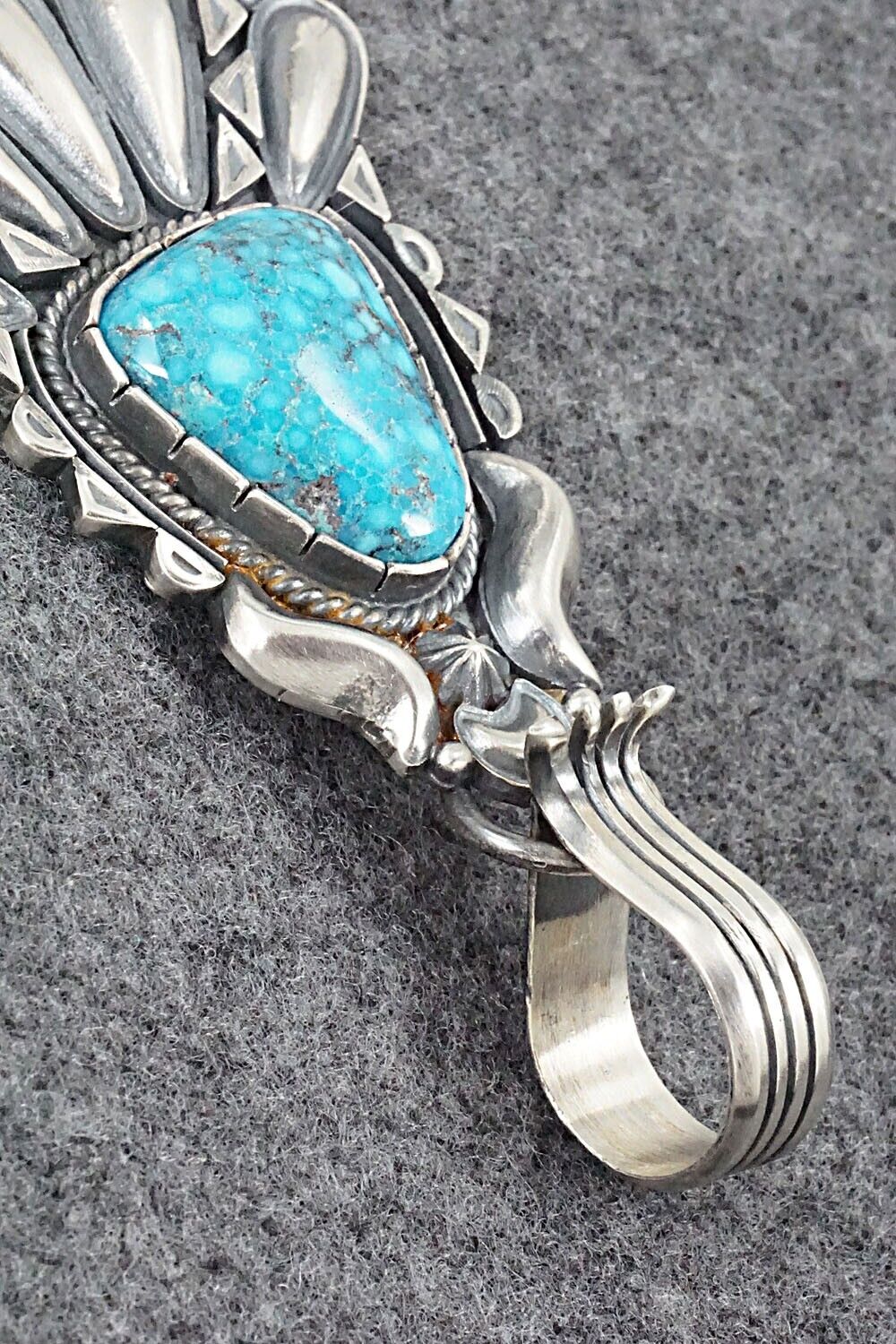 Turquoise and Sterling Silver Pendant - Derrick Gordon - Image 7