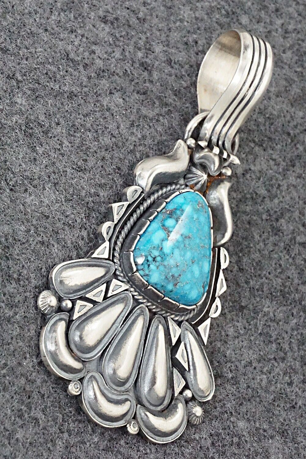 Turquoise and Sterling Silver Pendant - Derrick Gordon - Image 8