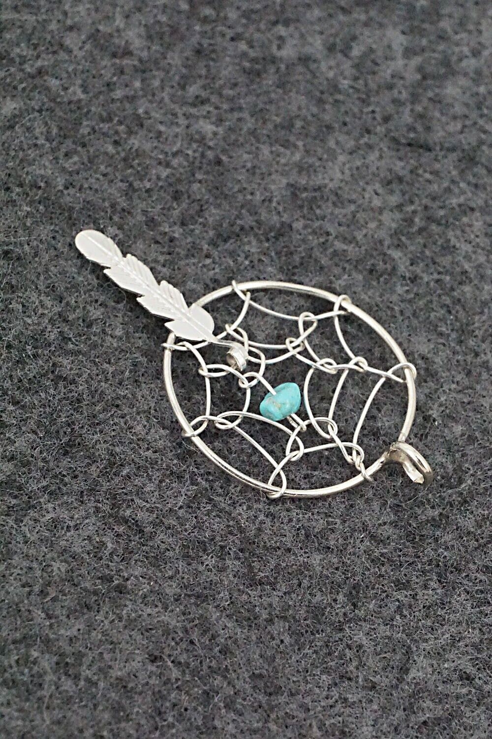 Turquoise and Sterling Silver Pendant - Helena Yazzie - Image 3