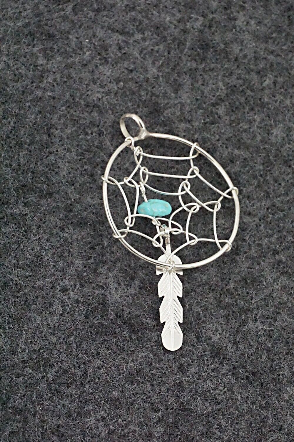 Turquoise and Sterling Silver Pendant - Helena Yazzie - Image 6