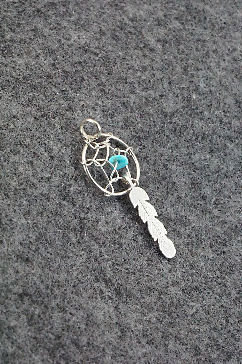 Turquoise and Sterling Silver Pendant - Helena Yazzie - Image 3
