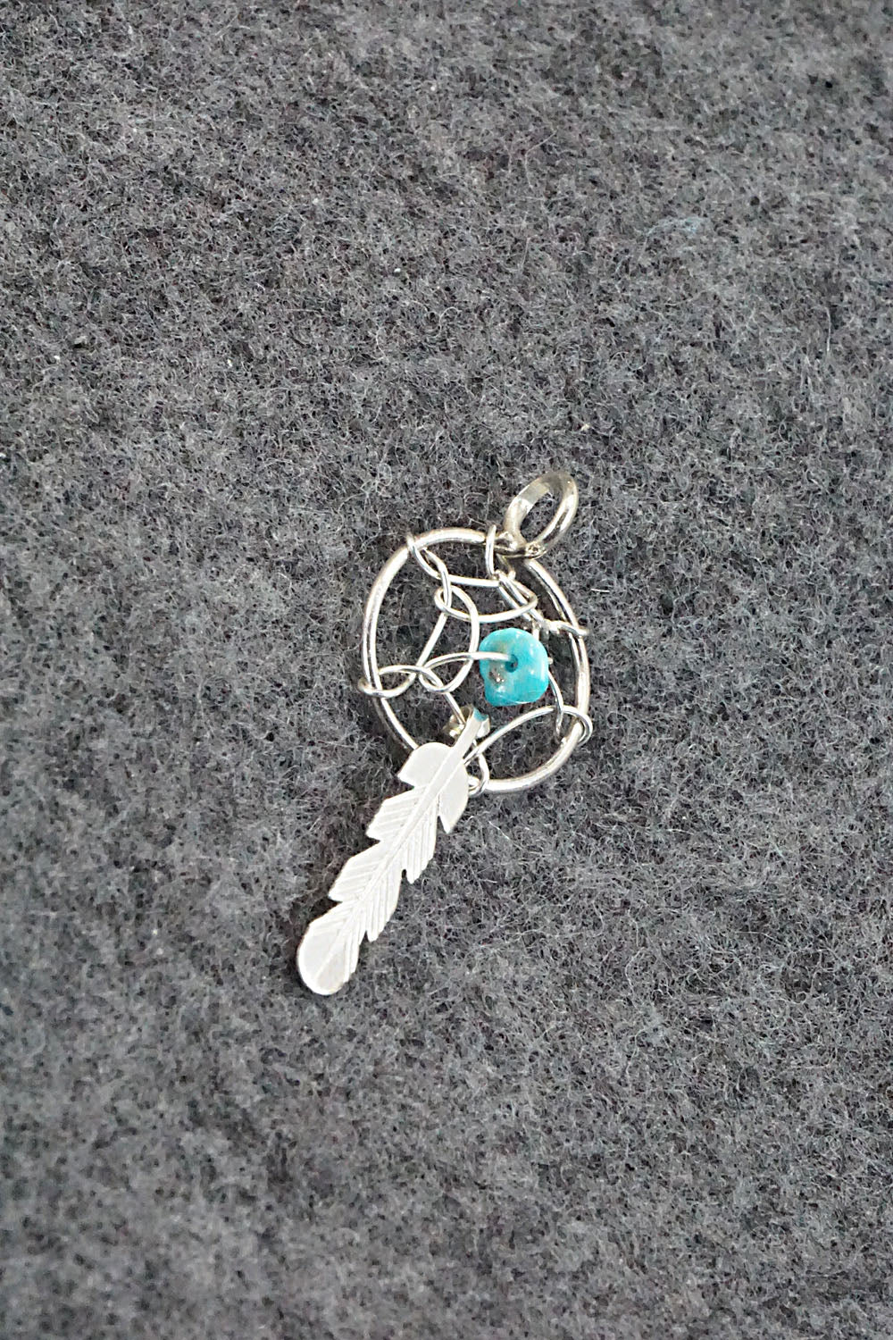 Turquoise and Sterling Silver Pendant - Helena Yazzie - Image 5