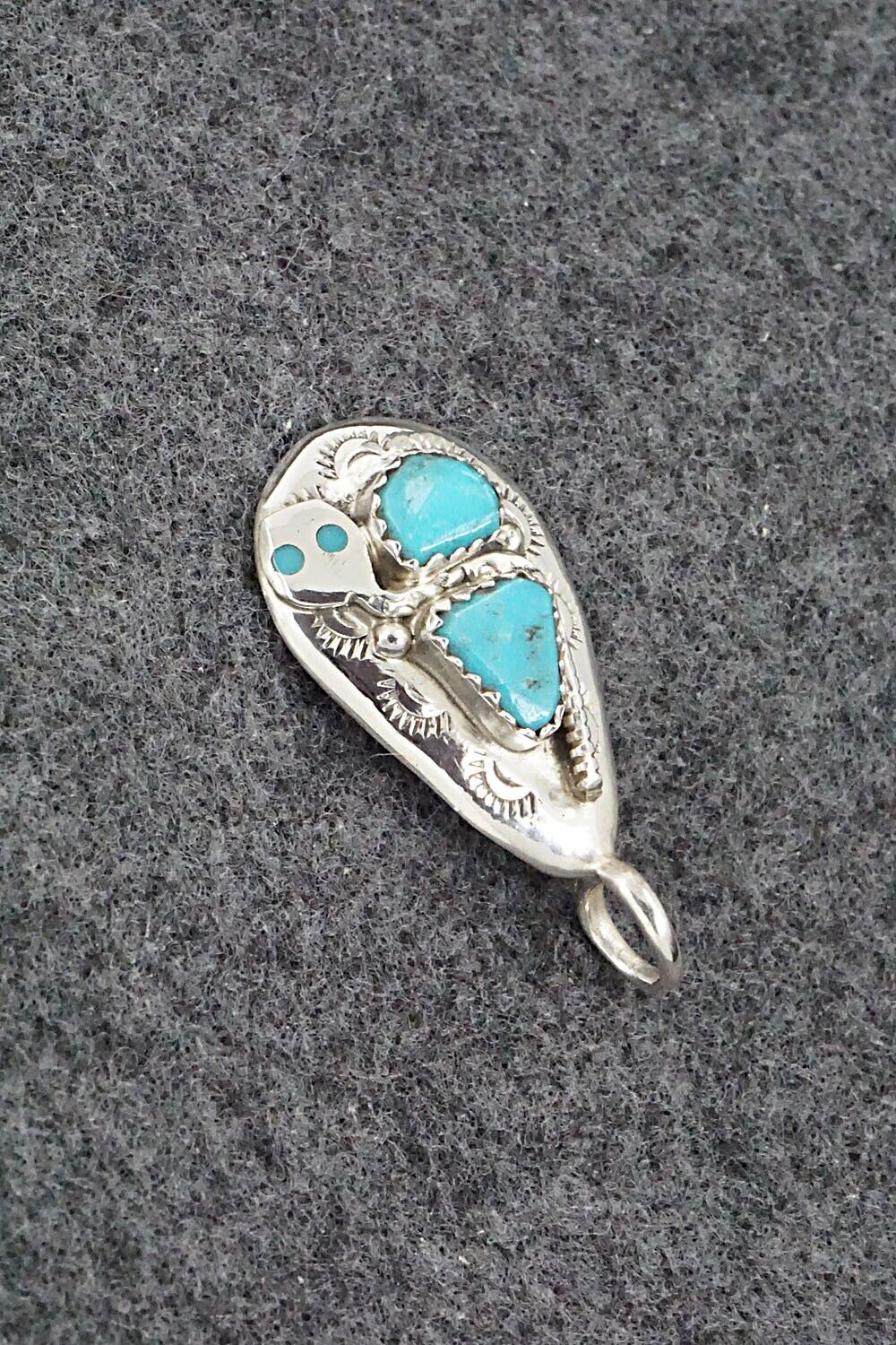 Turquoise and Sterling Silver Pendant - Joy Calavaza - Image 3