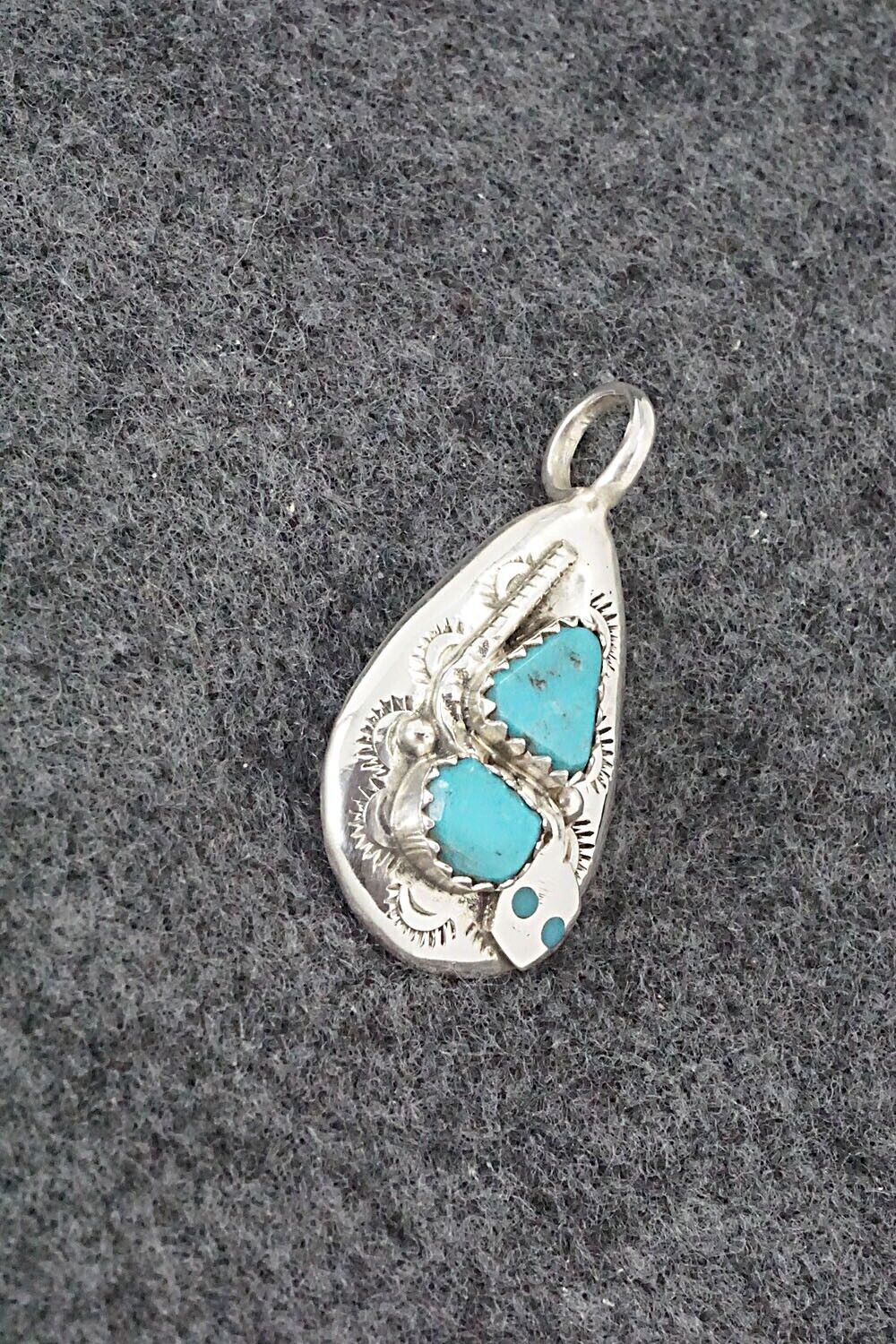 Turquoise and Sterling Silver Pendant - Joy Calavaza - Image 4