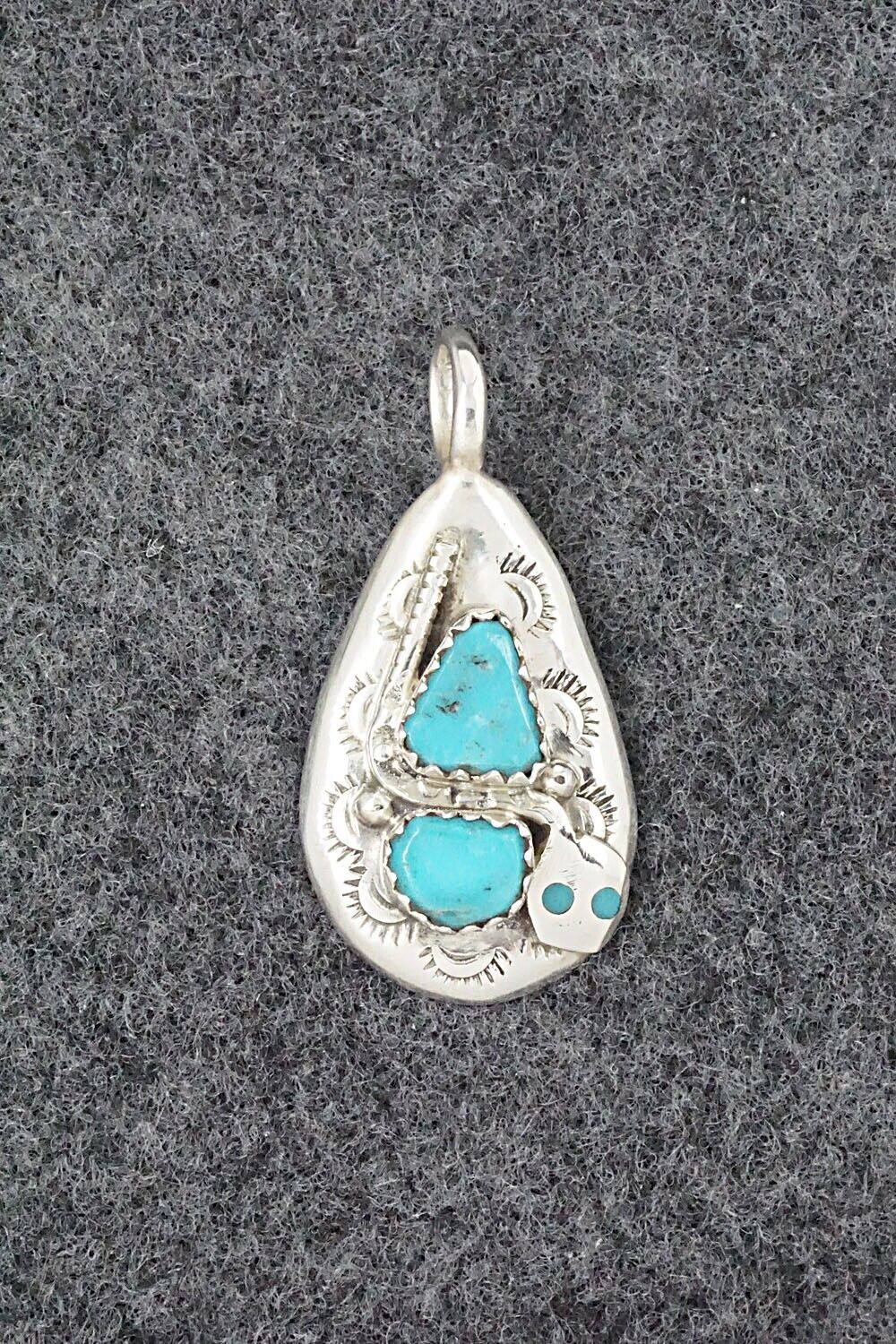 Turquoise and Sterling Silver Pendant - Joy Calavaza - Image 7