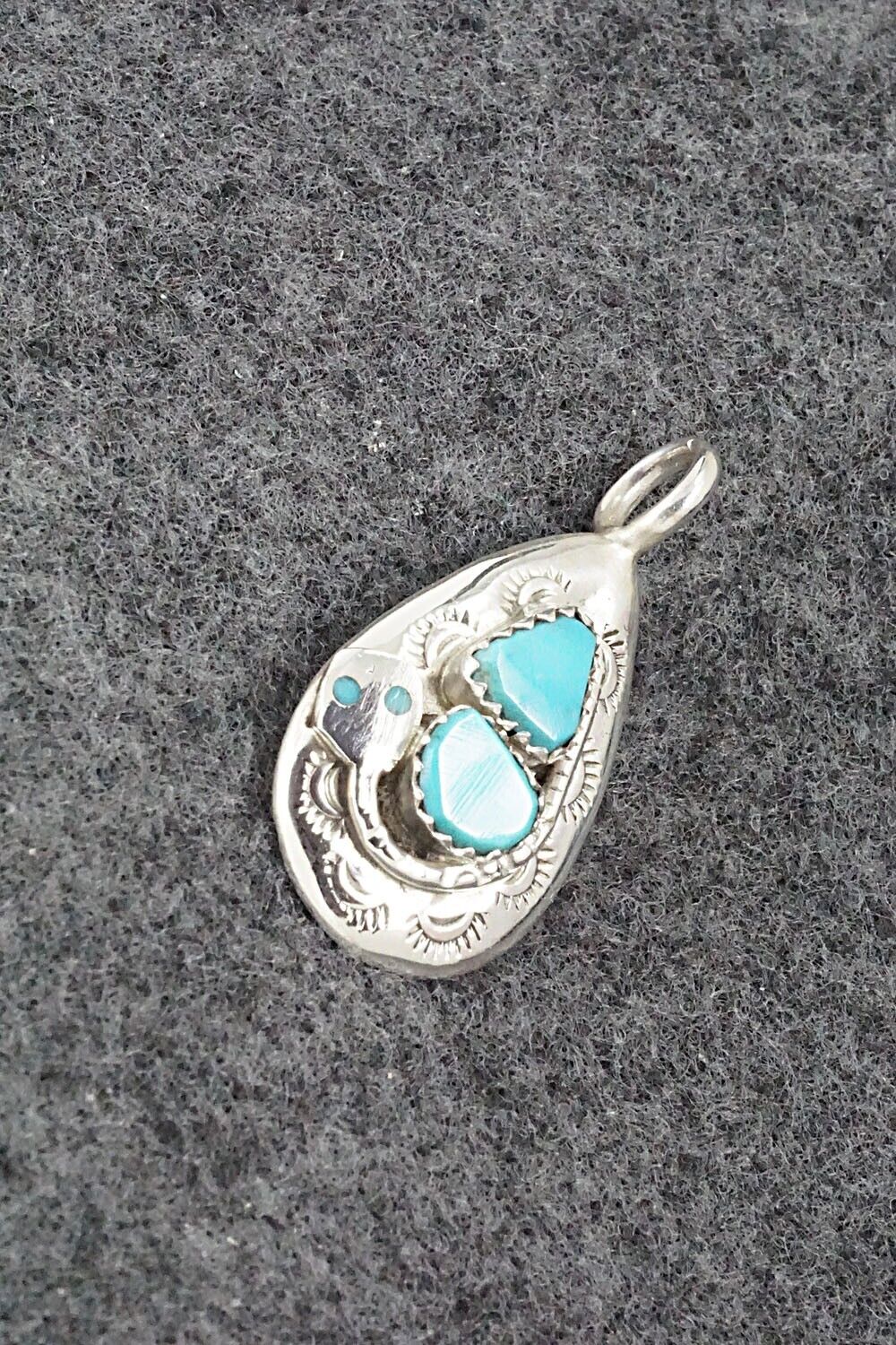 Turquoise and Sterling Silver Pendant - Joy Calavaza - Image 4