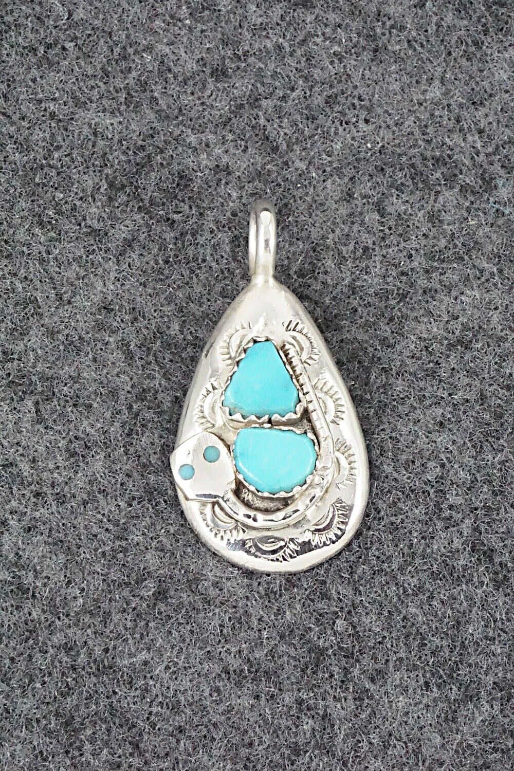 Turquoise and Sterling Silver Pendant - Joy Calavaza - Image 7