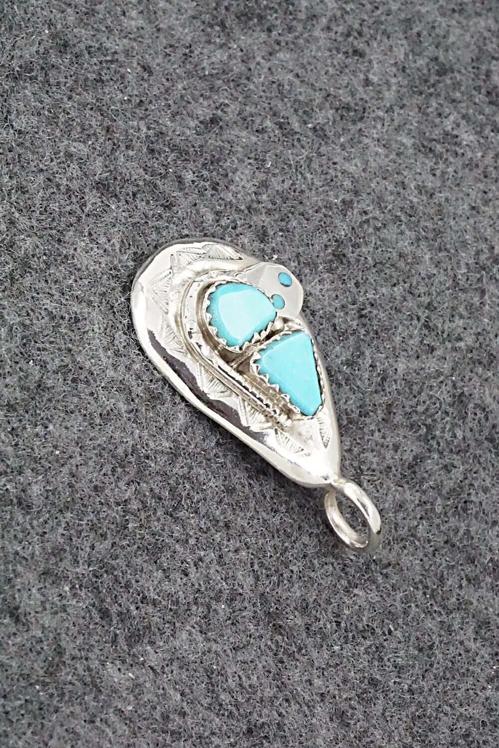 Turquoise and Sterling Silver Pendant - Joy Calavaza - Image 3