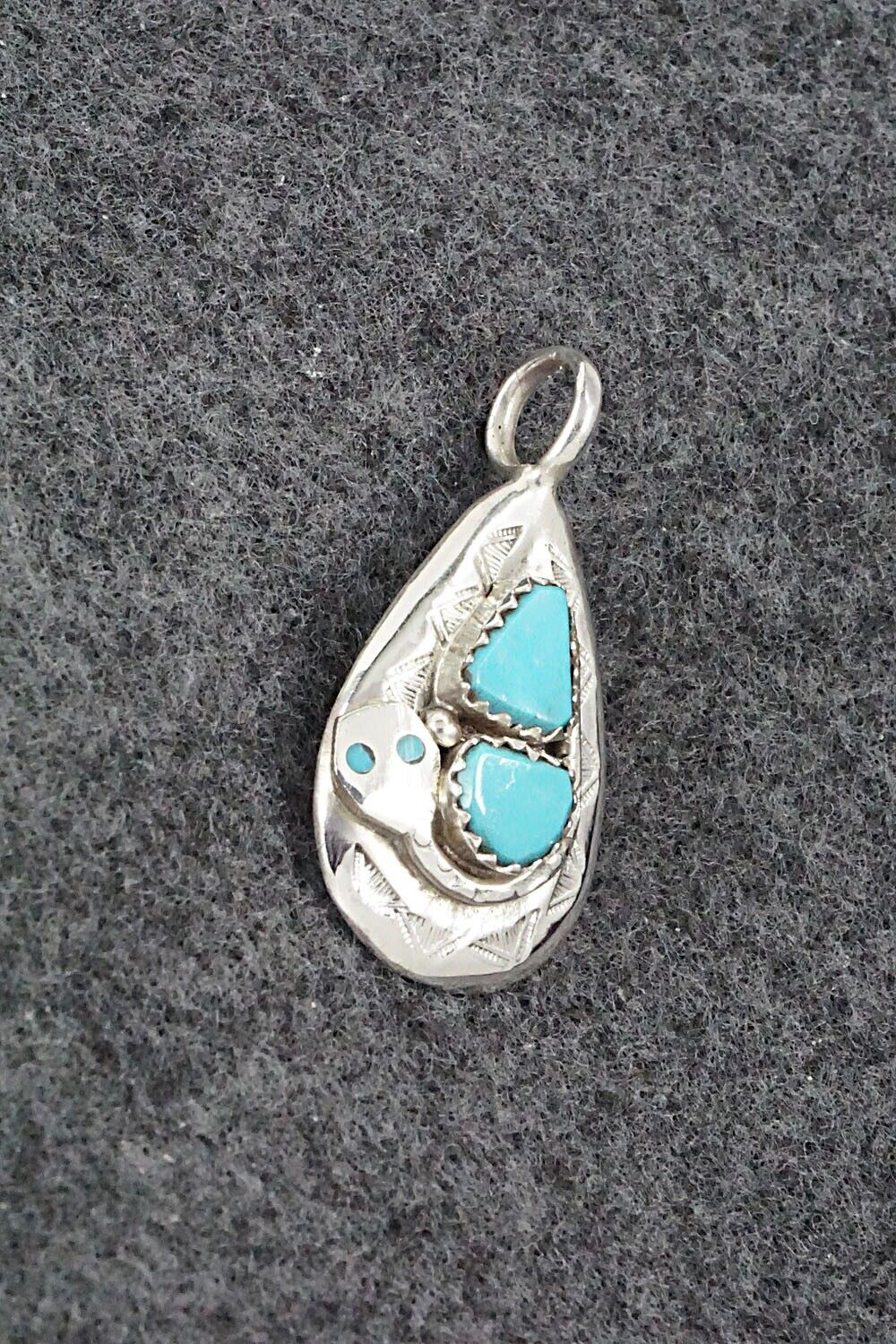 Turquoise and Sterling Silver Pendant - Joy Calavaza - Image 4