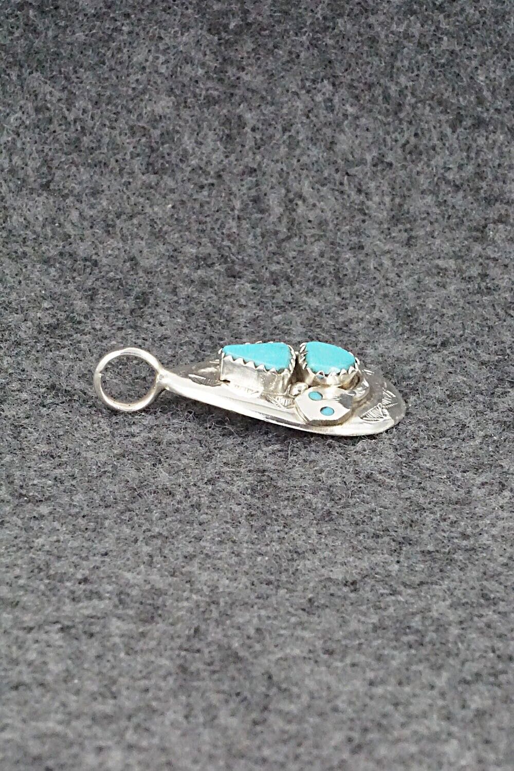 Turquoise and Sterling Silver Pendant - Joy Calavaza - Image 6
